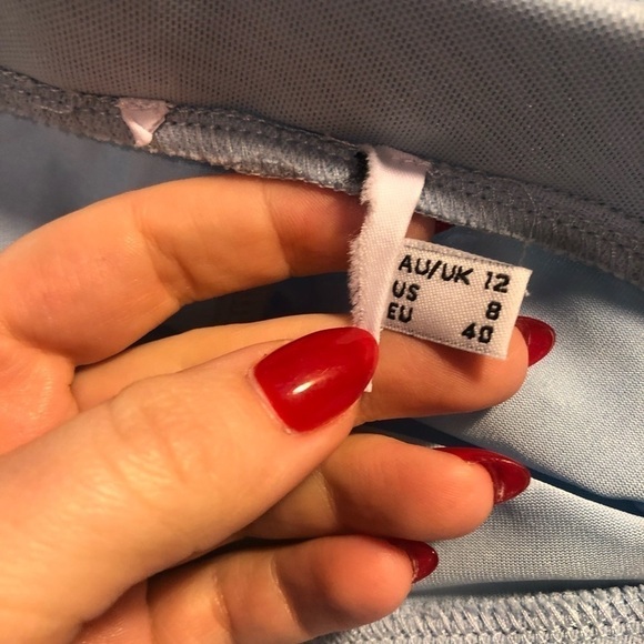 Princess Polly Zulu Light Blue Ruched Mini Skirt 8 - Picture 6 of 8